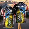 BlueJose Darts American Flag Punisher Multicolor Options Personalized Name Shirt (6 Colors)