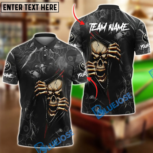 BlueJose Ball 8 Pool Pattern Skull Crack Personalized Name, Team Name 3D Shirt