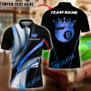 BlueJose Billiards Ball 8 Black Gold Crown Personalized Name Shirt (4 Colors)