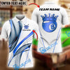 BlueJose Billiards Ball 8 White Gold Crown Personalized Name Shirt (4 Colors)