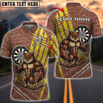 BlueJose Darts Funny Owl Personalized Name, Team Name Shirt