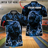 BlueJose Bowling And Pins Flame Lightning Lion Customized Name, Team Name 3D Shirt (6 Colors)