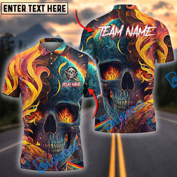 BlueJose Darts Flaming Skull Abstract Personalized Name, Team Name Shirt