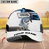 BlueJose Fishing Blue Smoke Hexagon Pattern Personalized Cap (12 Breeds)