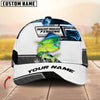 BlueJose Fishing Blue Smoke Hexagon Pattern Personalized Cap (12 Breeds)