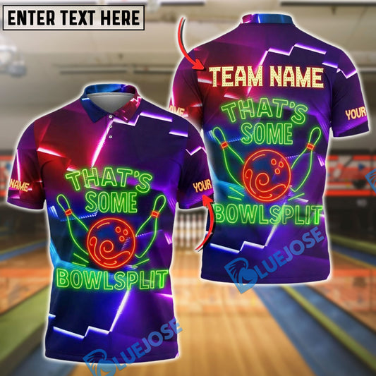 BlueJose Bowling That's Some Bowlsplit Neon Style Personalized Name, Team Name 3D Shirt