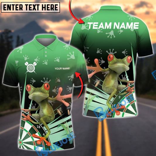 BlueJose Darts Frog Green Jungle Dartboard Personalized Name Shirt