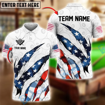 BlueJose Billiards Ball 8 Patriotic Scratch Personalized Shirt (2 Colors)