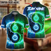 BlueJose Billiards Fire & Ice Ball 8&9 Personalized Name Shirt (4 Colors)