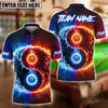 BlueJose Billiards Fire & Ice Ball 8&9 Personalized Name Shirt (4 Colors)