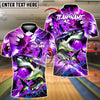 BlueJose Bowling And Pins Storm Shark Customized Name, Team Name 3D Shirt (4 Colors)