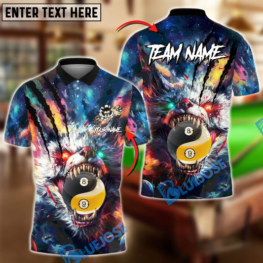 BlueJose Billiards Savage Beast Yin-Yang Ball 8&9 Personalized Name, Team Name Unisex Shirt