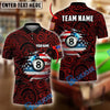 BlueJose Billiards American Flag 8-Ball With Tribal Pattern Personalized Name Shirt (4 Colors)