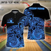 BlueJose Bowling And Pins Tribal Strike Customized Name, Team Name 3D Shirt (4 Colors)