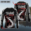Bluejose Marlin Fishing Aggressive Red Splash Camo Pattern Sport Custom Name & Team Name 3D Shirts