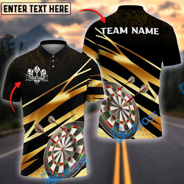 BlueJose Darts Target Gold Flash Personalized Name, Team Name Shirt (4 Colors)
