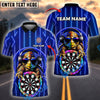 BlueJose Darts Turtle Neon Vibes Personalized Name, Team Name Shirt (4 Colors)
