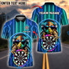 BlueJose Darts Turtle Neon Vibes Personalized Name, Team Name Shirt (4 Colors)