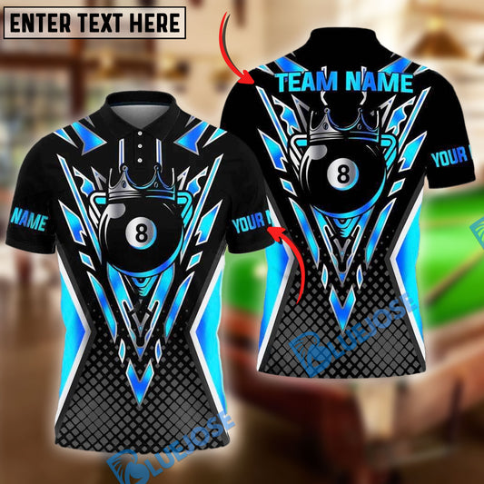 BlueJose Billiards Golden Premium New Cool 8 Ball Personalized Name Shirt (4 Colors)