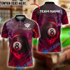 BlueJose Billiards 8 Ball Lightning Fire Personalized Name Shirt (4 Colors)