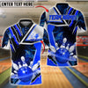 BlueJose Bowling And Pins Space Galaxy Explosion Customized Name, Team Name 3D Shirt (4 Colors)
