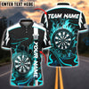 BlueJose Darts Flaming Dartboard Blaze Customized Name, Team Name 3D Shirt (4 Colors)