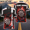 BlueJose Darts Flaming Dartboard Blaze Customized Name, Team Name 3D Shirt (4 Colors)