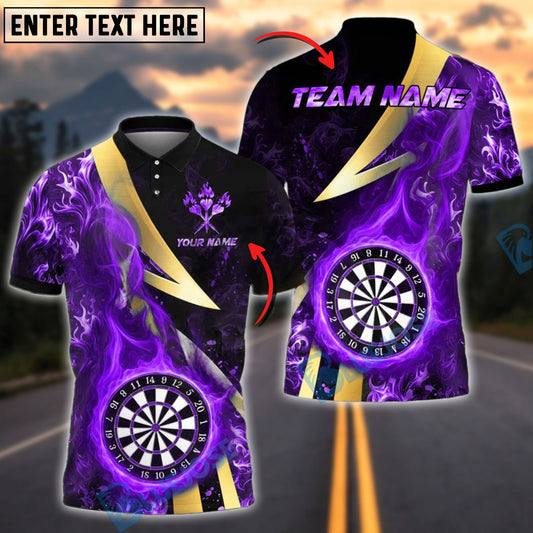 BlueJose Darts Dartboard Colorful Smoke Customized Name, Team Name 3D Shirt (4 Colors)