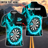 BlueJose Darts Flaming Dartboard & Fire Arrows Customized Name, Team Name 3D Shirt (4 Colors)