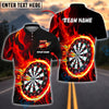 BlueJose Darts Flaming Dartboard & Fire Arrows Customized Name, Team Name 3D Shirt (4 Colors)