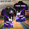 BlueJose Bowling And Pins Fire Strike Flame Customized Name, Team Name 3D Shirt (4 Colors)