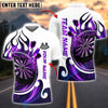 BlueJose Darts White Fire Dartboard Customized Name, Team Name 3D Shirt (4 Colors)
