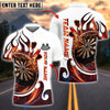 BlueJose Darts White Fire Dartboard Customized Name, Team Name 3D Shirt (4 Colors)