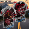 BlueJose Darts Grim Reaper Skull Dartboard Customized Name, Team Name 3D Shirt (4 Colors)