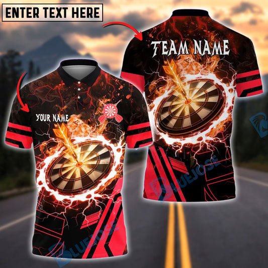 BlueJose Darts Fiery Dartboard Explosion 2 Customized Name, Team Name 3D Shirt (4 Colors)