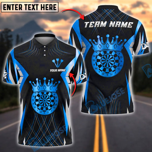 BlueJose Darts Royal Crown Target Pattern Customized Name, Team Name 3D Shirt (4 Colors)