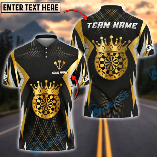 BlueJose Darts Royal Crown Target Pattern Customized Name, Team Name 3D Shirt (4 Colors)