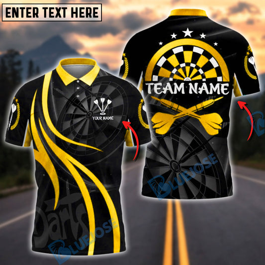 BlueJose Darts Golden Champion Design Customized Name, Team Name 3D Shirt (4 Colors)