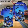 BlueJose Bowling And Pins  Neon Graffiti Panda Halloween Glow Spooky Customized Name, Team Name 3D Shirt (4 Colors)
