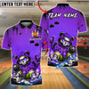 BlueJose Bowling And Pins  Neon Graffiti Panda Halloween Glow Spooky Customized Name, Team Name 3D Shirt (4 Colors)