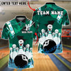 BlueJose Bowling And Pins Cartoon Funny Faces Customized Name, Team Name 3D Shirt (4 Colors)