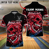 BlueJose Bowling And Pins Grim Reaper Skull Storm Customized Name, Team Name 3D Shirt (4 Colors)
