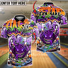 BlueJose Bowling And Pins Blue Monster Ball Brick Wall Customized Name, Team Name 3D Shirt (4 Colors)
