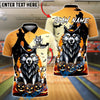 BlueJose Bowling And Pins Halloween Wolf Pumpkin Customized Name, Team Name 3D Shirt (4 Colors)