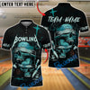 BlueJose Bowling And Pins Skull Helmet Blood Horror Customized Name, Team Name 3D Shirt (4 Colors)