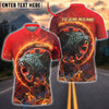 BlueJose Darts Fire Tiger Design Personalized Name, Team Name Shirt (4 Colors)