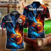 BlueJose Billiards Ball 8 Fire Hand Dual Flame Personalized Name, Team Name Unisex Shirt (4 Colors)