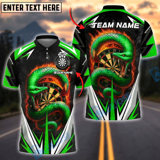 BlueJose Darts Fiery Snake Design Customized Name, Team Name 3D Shirt (4 Colors)