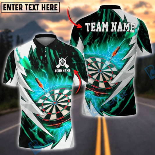 BlueJose Darts Electric Lightning Design Customized Name, Team Name 3D Shirt (4 Colors)