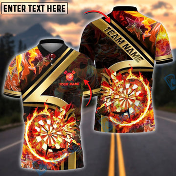 BlueJose Darts Flame Explosion Customized Name, Team Name 3D Shirt (4 Colors)